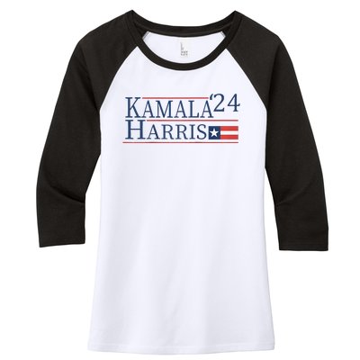 Kamala Harris 2024 Raglan Women's Tri-Blend 3/4-Sleeve Raglan Shirt