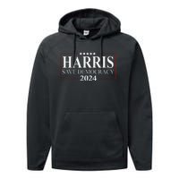 Kamala Harris 2024 Save Our Democracy Vote For President Performance Fleece Hoodie