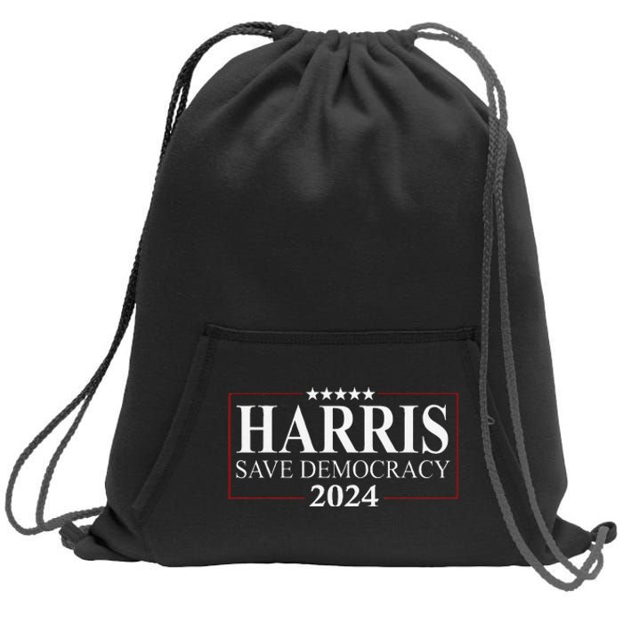 Kamala Harris 2024 Save Our Democracy Vote For President Sweatshirt Cinch Pack Bag