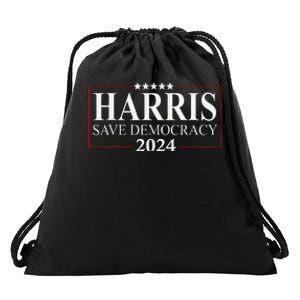 Kamala Harris 2024 Save Our Democracy Vote For President Drawstring Bag