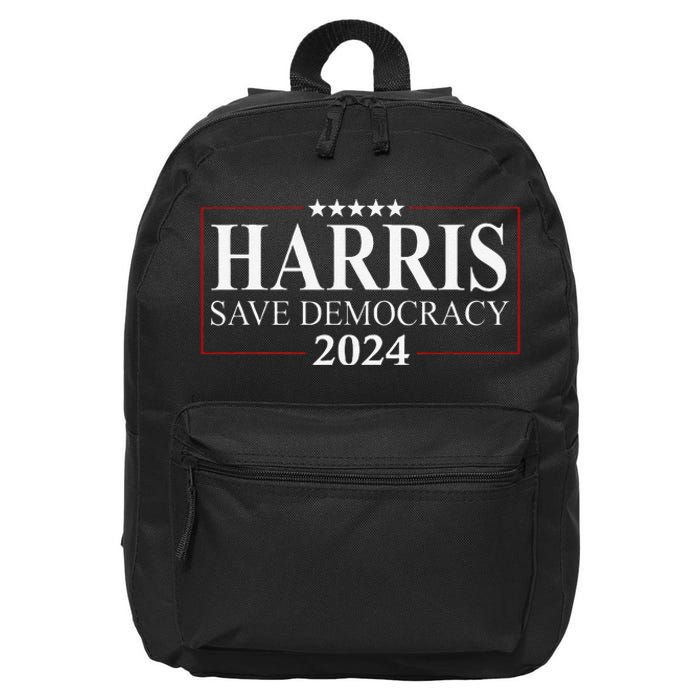 Kamala Harris 2024 Save Our Democracy Vote For President 16 in Basic Backpack