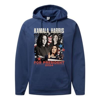 Kamala Harris 2024 For President Election Campaign Performance Fleece Hoodie