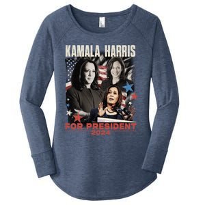 Kamala Harris 2024 For President Election Campaign Women's Perfect Tri Tunic Long Sleeve Shirt