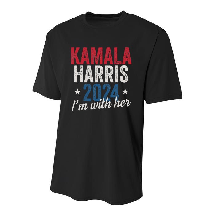 Kamala Harris 2024 Support IM With Her Kamala Harris 2024 Youth Performance Sprint T-Shirt