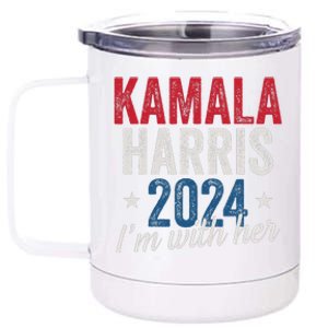 Kamala Harris 2024 Support IM With Her Kamala Harris 2024 12 oz Stainless Steel Tumbler Cup