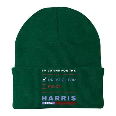 Kamala Harris 2024 Im Voting For The Prosecutor Vote Blue Knit Cap Winter Beanie