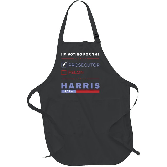 Kamala Harris 2024 Im Voting For The Prosecutor Vote Blue Full-Length Apron With Pockets