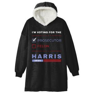 Kamala Harris 2024 Im Voting For The Prosecutor Vote Blue Hooded Wearable Blanket