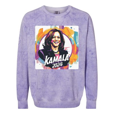 Kamala Harris 2024 24 Madam Vice President Democrat Colorblast Crewneck Sweatshirt