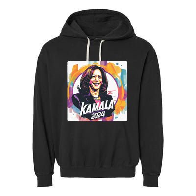 Kamala Harris 2024 24 Madam Vice President Democrat Garment-Dyed Fleece Hoodie