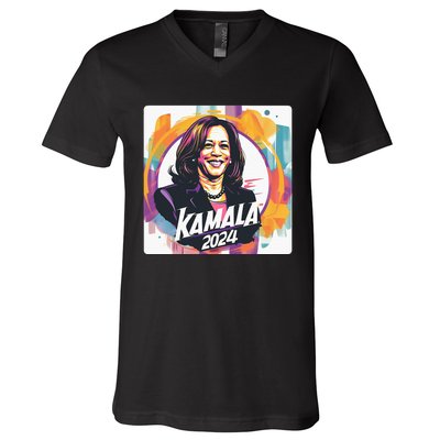 Kamala Harris 2024 24 Madam Vice President Democrat V-Neck T-Shirt