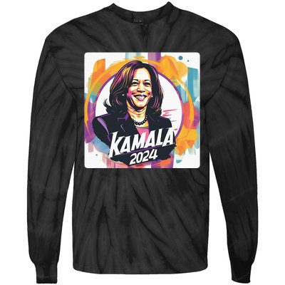 Kamala Harris 2024 24 Madam Vice President Democrat Tie-Dye Long Sleeve Shirt