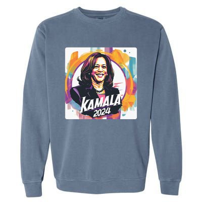 Kamala Harris 2024 24 Madam Vice President Democrat Garment-Dyed Sweatshirt