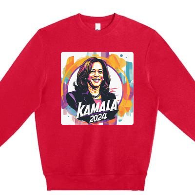 Kamala Harris 2024 24 Madam Vice President Democrat Premium Crewneck Sweatshirt