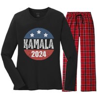 Kamala Harris 2024 For President Campaign Democrats Election Women's Long Sleeve Flannel Pajama Set 