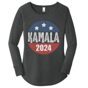 Kamala Harris 2024 For President Campaign Democrats Election Women's Perfect Tri Tunic Long Sleeve Shirt