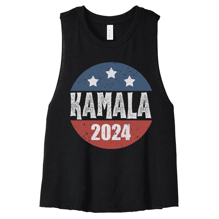 Kamala Harris 2024 For President Campaign Democrats Election Women's Racerback Cropped Tank