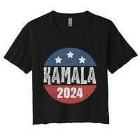 Kamala Harris 2024 For President Campaign Democrats Election Women's Crop Top Tee