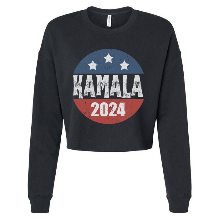 Kamala Harris 2024 For President Campaign Democrats Election Cropped Pullover Crew