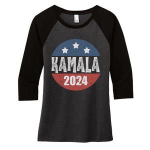 Kamala Harris 2024 For President Campaign Democrats Election Women's Tri-Blend 3/4-Sleeve Raglan Shirt