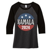 Kamala Harris 2024 For President Campaign Democrats Election Women's Tri-Blend 3/4-Sleeve Raglan Shirt