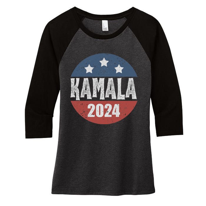 Kamala Harris 2024 For President Campaign Democrats Election Women's Tri-Blend 3/4-Sleeve Raglan Shirt