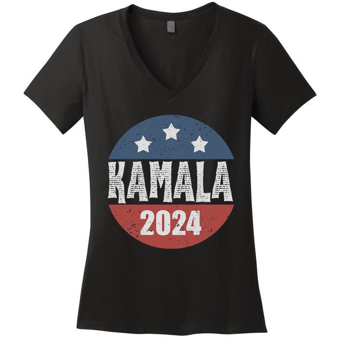 Kamala Harris 2024 For President Campaign Democrats Election Women's V-Neck T-Shirt