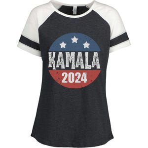 Kamala Harris 2024 For President Campaign Democrats Election Enza Ladies Jersey Colorblock Tee