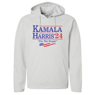 Kamala Harris 24 For The People President 2024 Us Flag Performance Fleece Hoodie