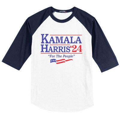 Kamala Harris 24 For The People President 2024 Us Flag Baseball Sleeve Shirt