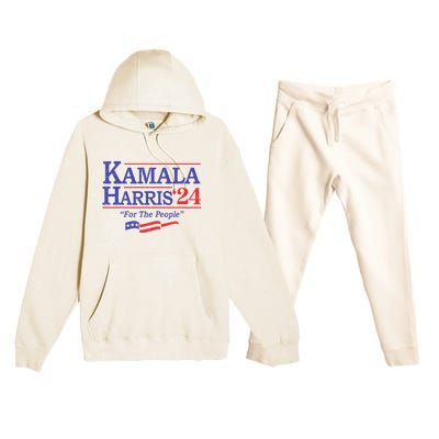 Kamala Harris 24 For The People President 2024 Us Flag Premium Hooded Sweatsuit Set