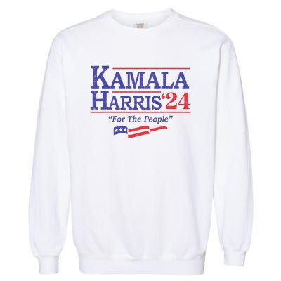 Kamala Harris 24 For The People President 2024 Us Flag Garment-Dyed Sweatshirt