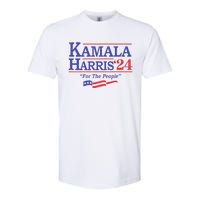 Kamala Harris 24 For The People President 2024 Us Flag Softstyle CVC T-Shirt