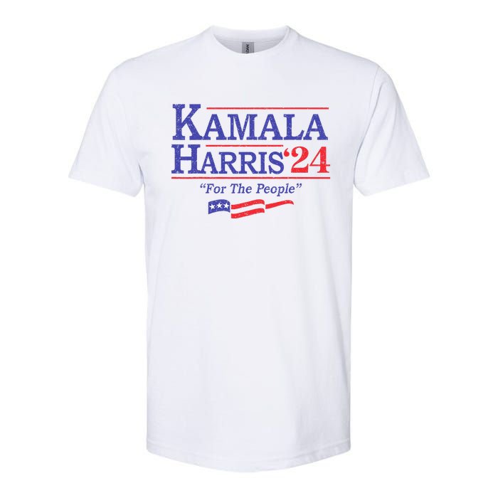 Kamala Harris 24 For The People President 2024 Us Flag Softstyle CVC T-Shirt