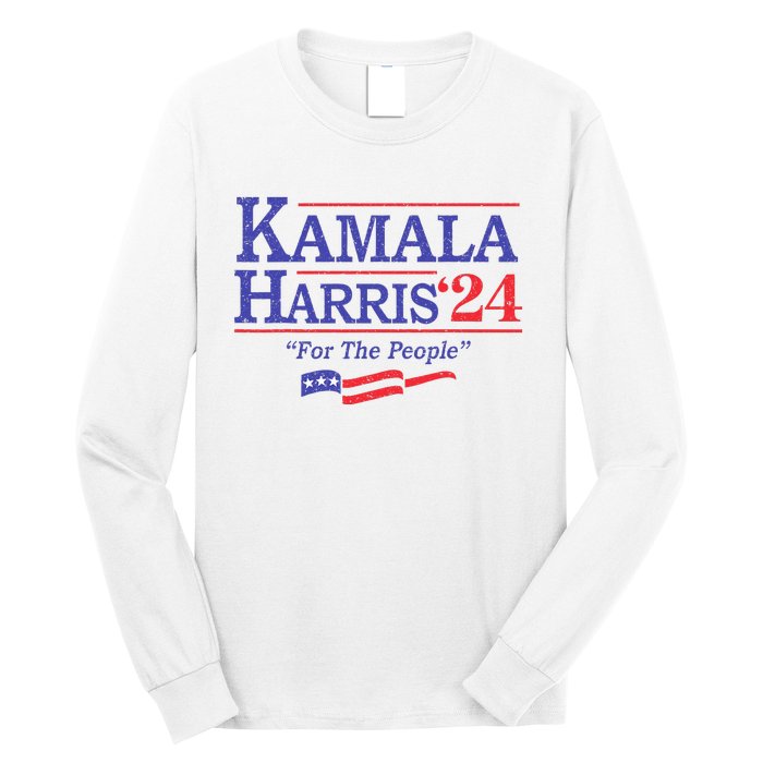 Kamala Harris 24 For The People President 2024 Us Flag Long Sleeve Shirt