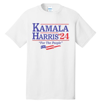 Kamala Harris 24 For The People President 2024 Us Flag Tall T-Shirt