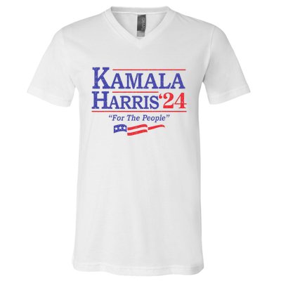 Kamala Harris 24 For The People President 2024 Us Flag V-Neck T-Shirt