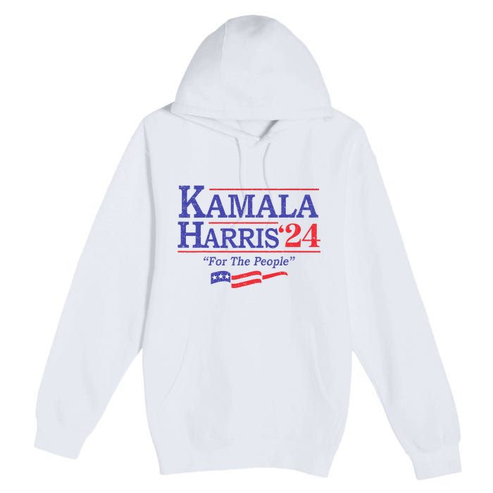 Kamala Harris 24 For The People President 2024 Us Flag Premium Pullover Hoodie