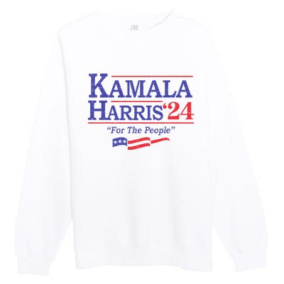 Kamala Harris 24 For The People President 2024 Us Flag Premium Crewneck Sweatshirt