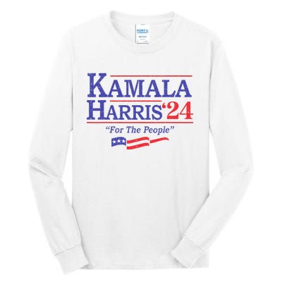 Kamala Harris 24 For The People President 2024 Us Flag Tall Long Sleeve T-Shirt