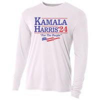 Kamala Harris 24 For The People President 2024 Us Flag Cooling Performance Long Sleeve Crew