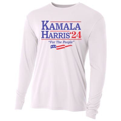 Kamala Harris 24 For The People President 2024 Us Flag Cooling Performance Long Sleeve Crew