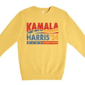 Kamala Harris 2024 For President Retro Kamala Harris 2024 For President Election Premium Crewneck Sweatshirt