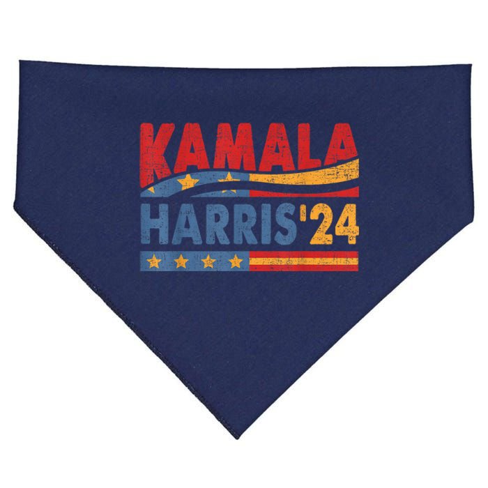 Kamala Harris 2024 For President Retro Kamala Harris 2024 For President Election USA-Made Doggie Bandana