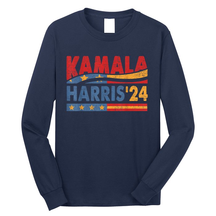 Kamala Harris 2024 For President Retro Kamala Harris 2024 For President Election Long Sleeve Shirt