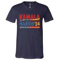 Kamala Harris 2024 For President Retro Kamala Harris 2024 For President Election V-Neck T-Shirt