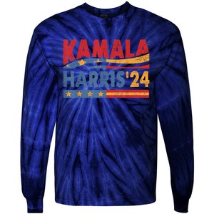 Kamala Harris 2024 For President Retro Kamala Harris 2024 For President Election Tie-Dye Long Sleeve Shirt