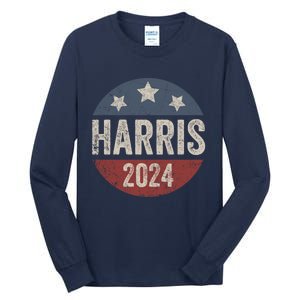 Kamala Harris 2024 For President Retro Kamala Harris 2024 For President Election Tall Long Sleeve T-Shirt