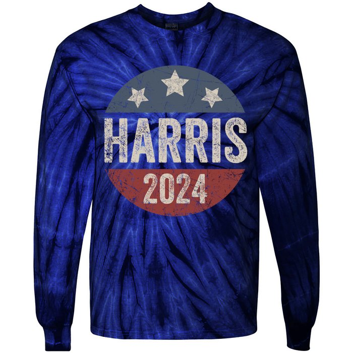 Kamala Harris 2024 For President Retro Kamala Harris 2024 For President Election Tie-Dye Long Sleeve Shirt