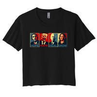 Kamala Harris 2024 V Neck Women's Crop Top Tee